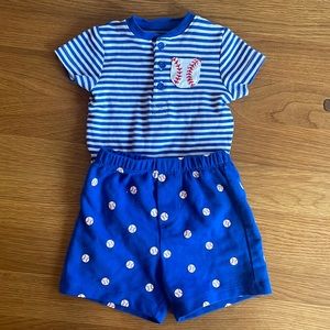 Little Me Baseball Two-piece Outfit 9 Month Size